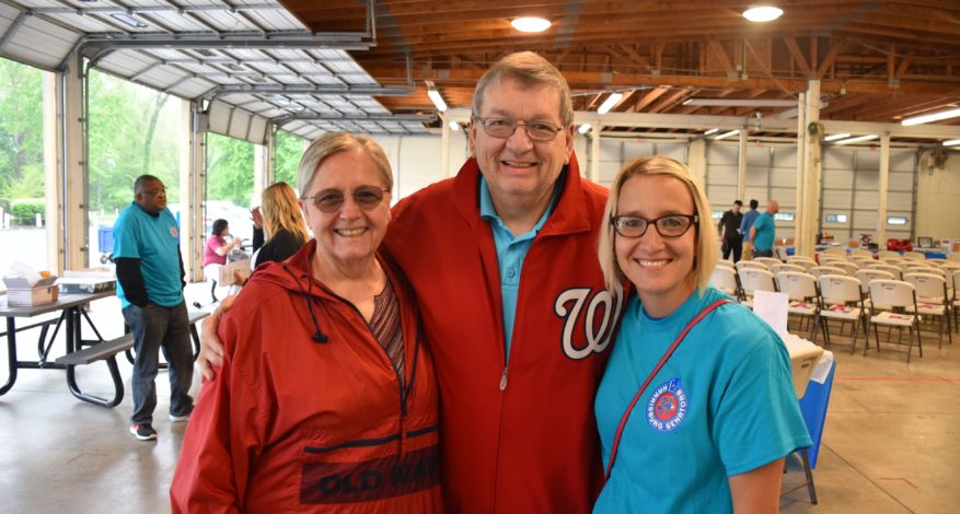 three people at event