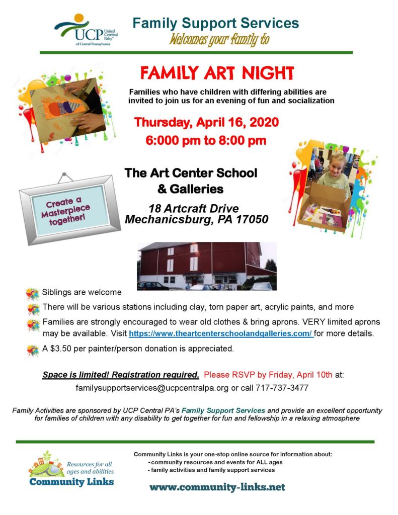 Family Art Night flyer