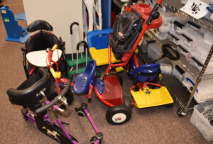 Pediatric equipment at onsite lending library